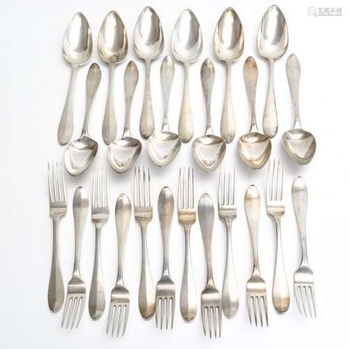 A Silver Cutlery Set