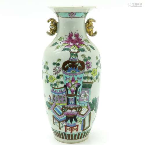 A Polychrome Two Side Decor Vase