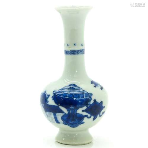 A Small Chinese Blue and White Vase