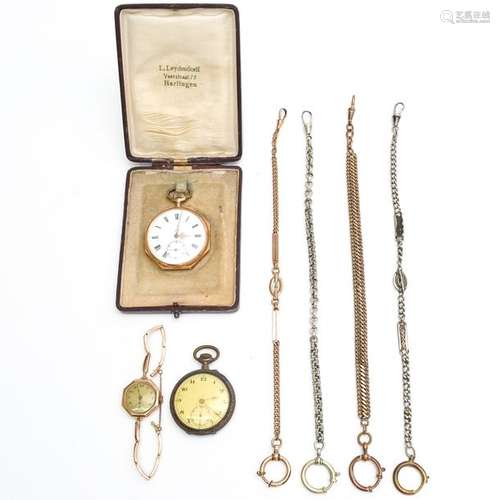 A Ladies Watch, Pocket Watch and Watch Chain