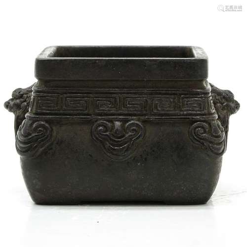 A Square Chinese Bronze Censer