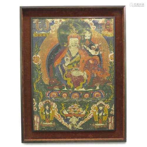 A Framed Tibetan Tanka