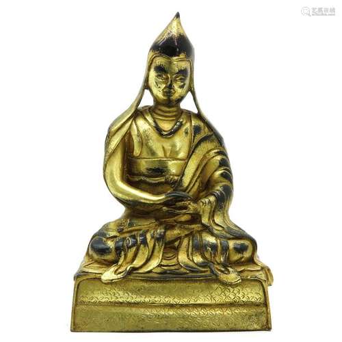 A Bronze Sino Tibetan Tsongkhapa Buddha