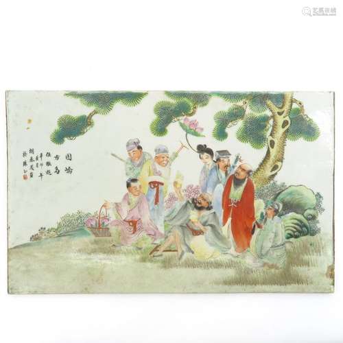 A Chinese Famille Verte Tile