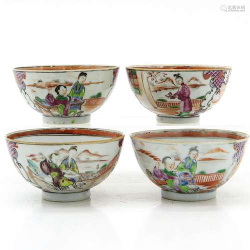 Four Chinese Cups and Saucers