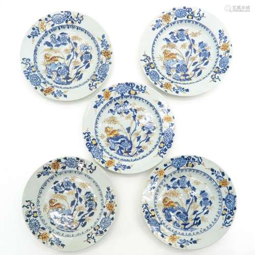 A Series of Five Chinese Plates