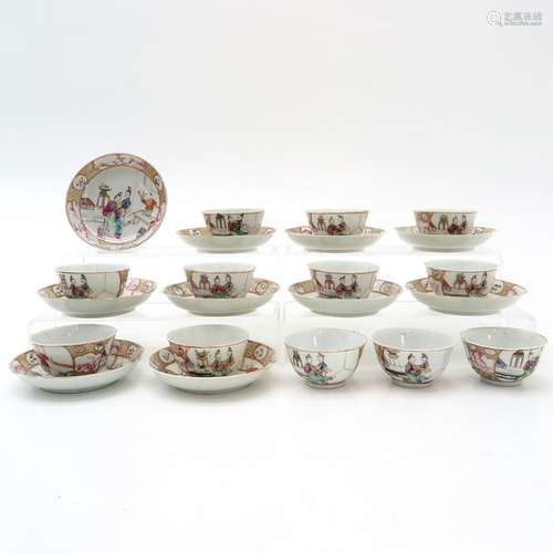 A Collection of Chinese Cups and Saucers