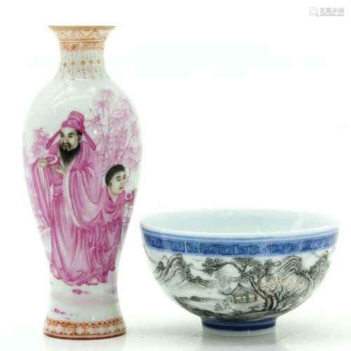 A Chinese Miniature Vase and Cup