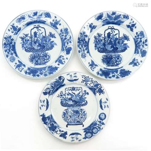 A Series of Three Chinese Plates