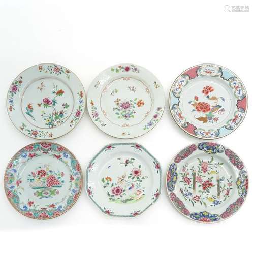 Six Polychrome Decor Plates