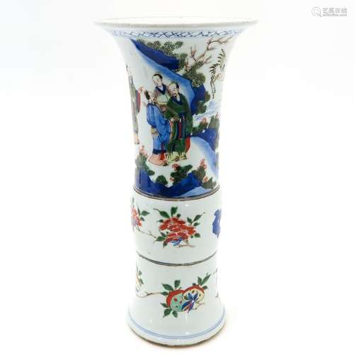 A Chinese Famille Verte Gu Vase