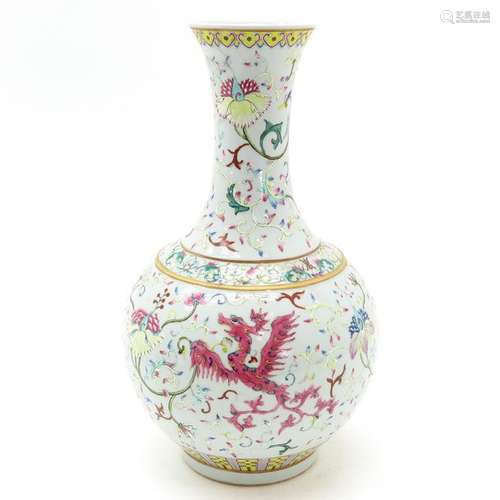 A Chinese Famille Rose Bottle Vase