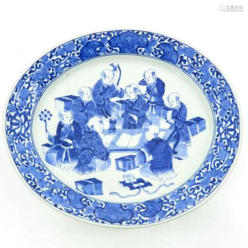 A Blue and White Decor Serving Platter