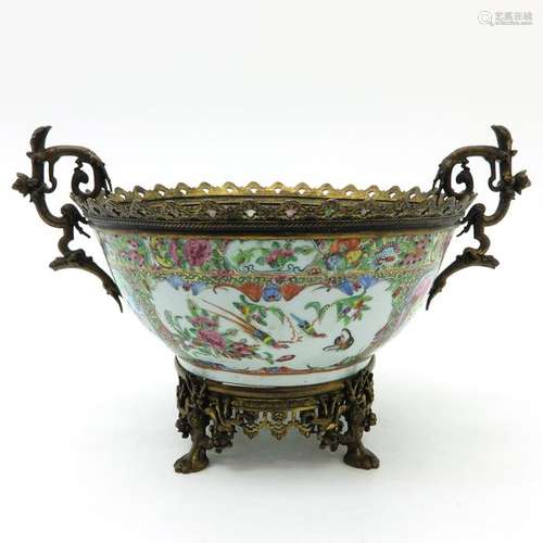 A Cantonese Serving Bowl on Bronze Mount