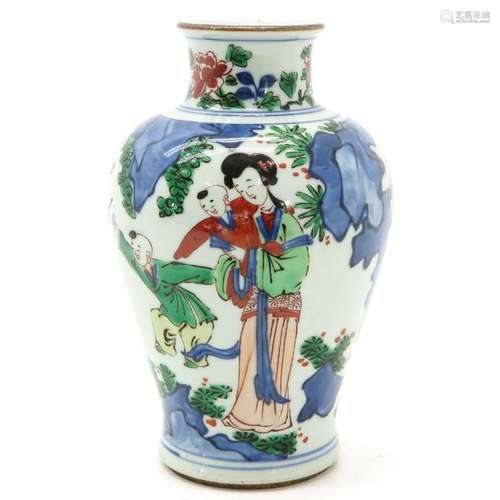 A Chinese Famille Verte Vase