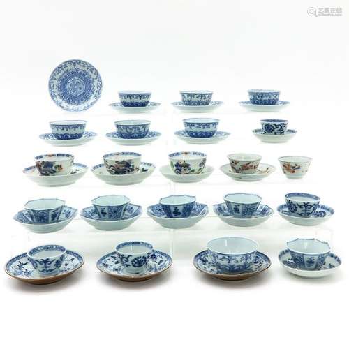 A Diverse Collection of Chinese Cups and Saucers