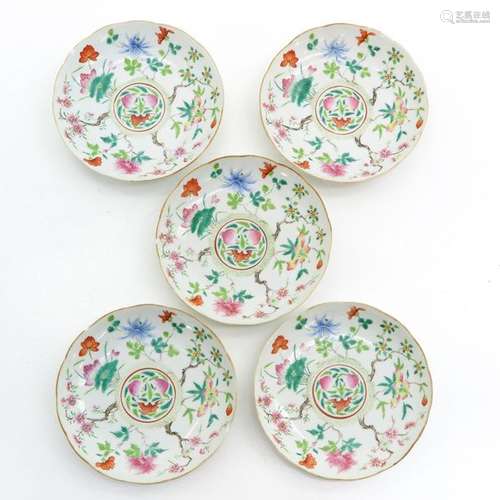 A Series of Five Polychrome Decor Plates