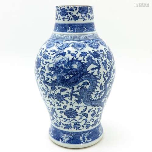 A Chinese Blue and White Decor Vase