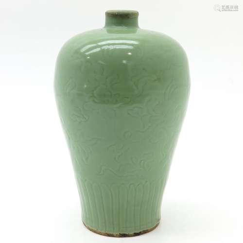 A Chinese Celadon Meiping Vase