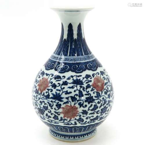 A Chinese Blue and Iron Red Vase