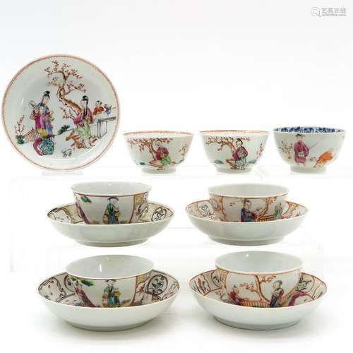 Six Chinese Cups and Saucers