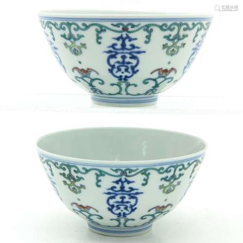 Two Chinese Doucai Decor Bowls