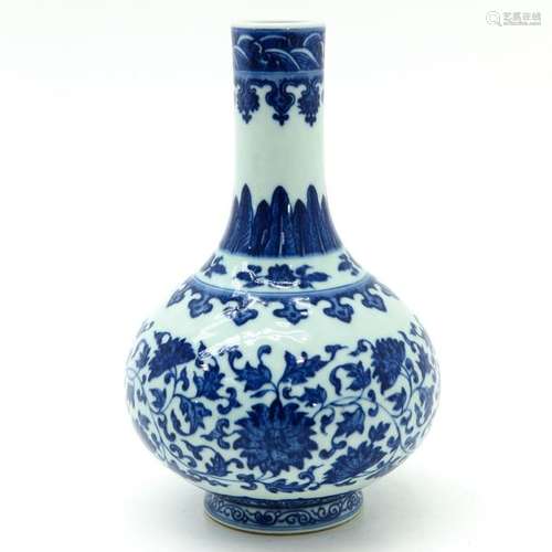 A Chinese Blue and White Bottle Vase