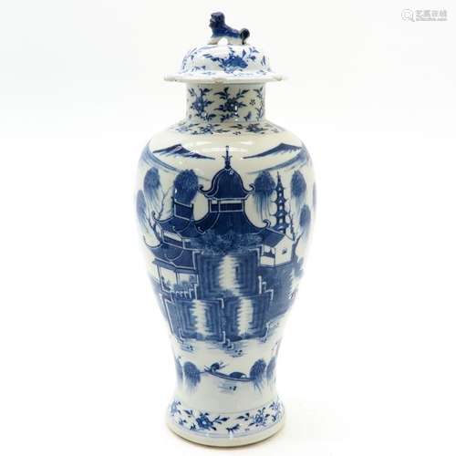 A Chinese Blue and White Garniture Vase