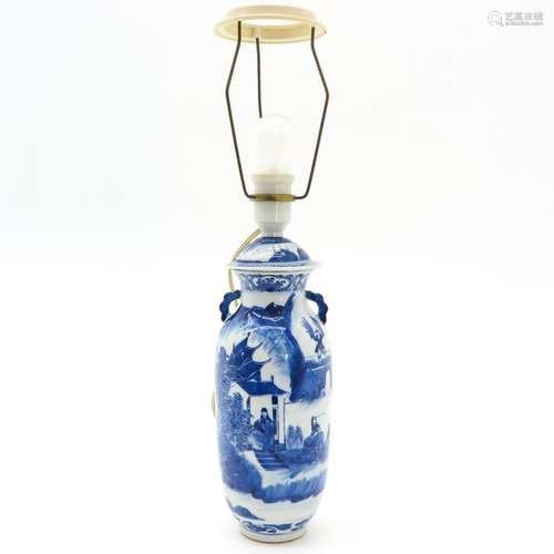 A Chinese Blue and White Lamp