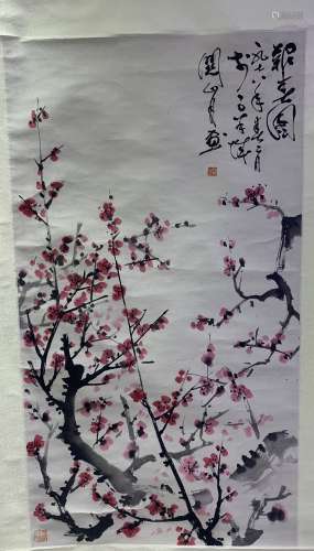 A CHINESE HAND-DRAWN PAINTING SCROLL OF 关山月 报春图