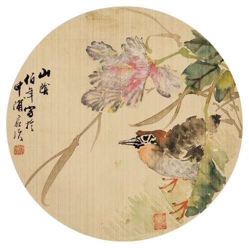 任伯年（1840～1896） 花鸟 立轴 设色绢本