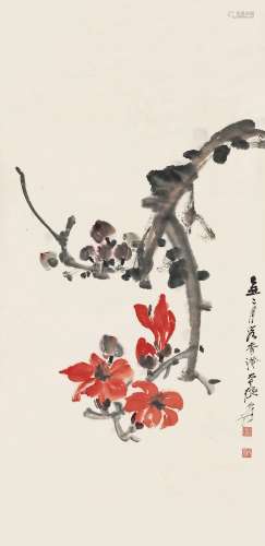 张大千（1899～1983） 1949年作 绚丽 镜心 设色纸本