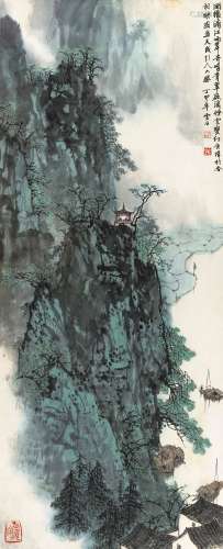白雪石（1915～2011） 1987年作 雨后漓江 立轴 设色纸本