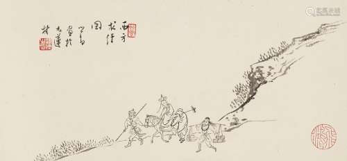 溥儒（1896～1963） 西方求经图 镜心 水墨纸本