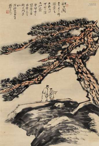 何海霞（1908～1998） 1980年作 拟唐人诗意 立轴 设色纸本