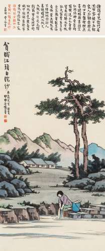 丰子恺（1898～1975） 1944年作 贫贱江头自浣纱 立轴 设色纸本
