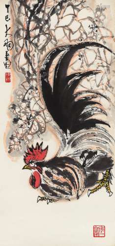 陈大羽（1912～2001） 1977年作 金鸡迎春 镜心 设色纸本