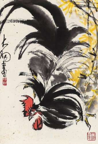 陈大羽（1912～2001） 迎春大吉图 镜心 设色纸本