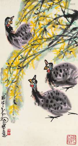 陈大羽（1912～2001） 1978年作 珍珠鸡 镜心 设色纸本