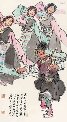 叶浅予（1907～1995） 唐宫乐舞 镜心 设色纸本