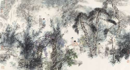 王明明（b.1952） 2004年作 西园雅集图 镜心 设色纸本