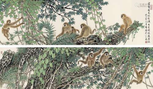 方楚雄（b.1950） 2013年作 深山闻猿 镜心 设色纸本