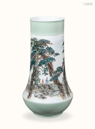 王锡良 2004年（甲申年） 日照松林·粉彩瓷瓶