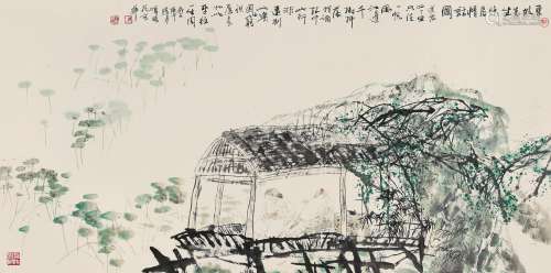 王明明（b.1952） 1990年作 东坡先生晚春情话图 镜心 设色纸本