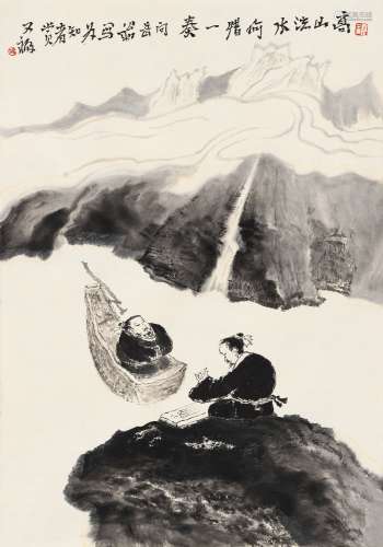 贾又福（b.1942） 高山流水 镜心 水墨纸本