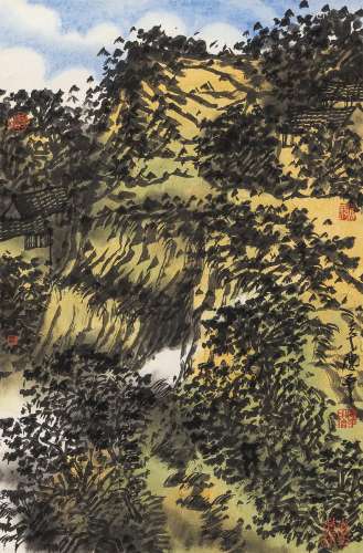 陈平（b.1960） 2002年作 山中幽静 镜心 设色纸本