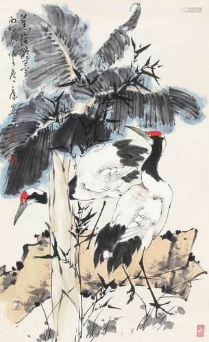 康宁（b.1937） 2006年作 蕉阴鹤梦 镜心 设色纸本