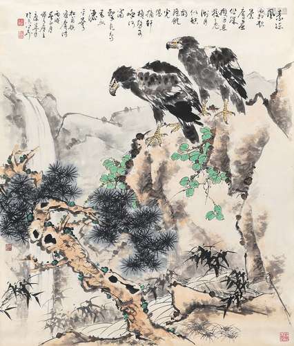 康宁（b.1937） 2006年作 杜甫诗意图 镜心 设色纸本