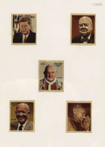 五国元首立体名人彩色照片邮票