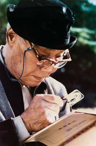 《学到老》著名画家李可染彩色原版照片